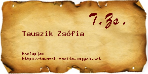 Tauszik Zsófia névjegykártya